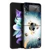 Phone Case for Samsung Galaxy Z Flip 3 4 5 Folding Mobile Shell Hard PC Fundas Black Protect Cover Soccer Ball Football Field