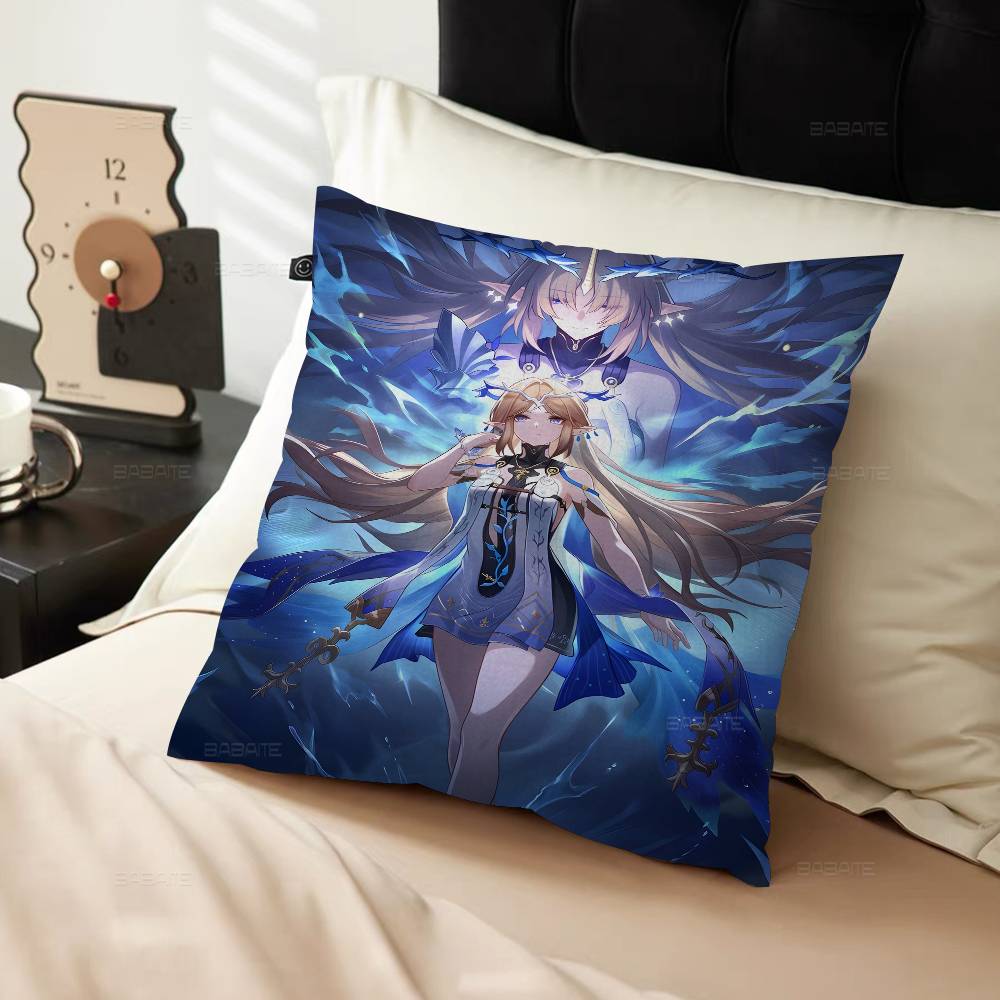 Wuthering Waves Cartethyia Cushion Cover Pillow Cover Decor Pillowcase Printed Cushion Case for Couch