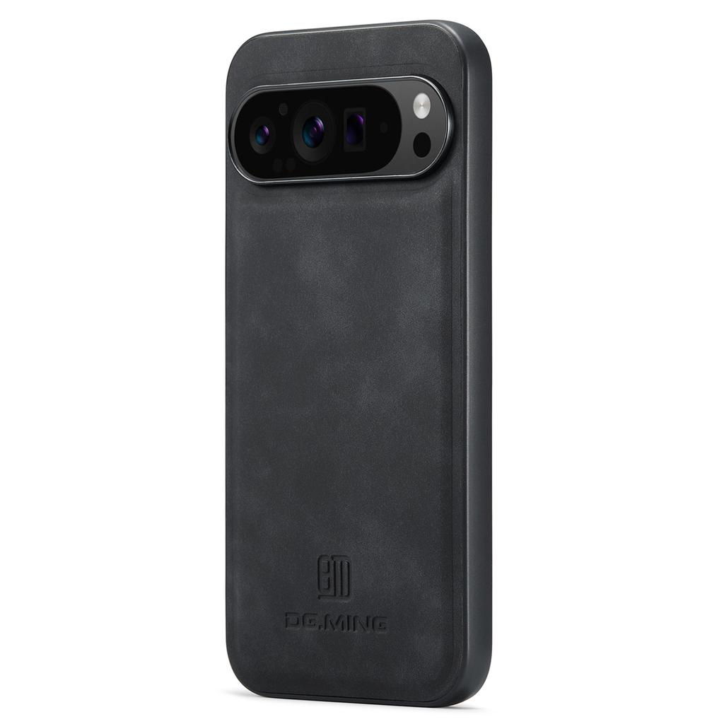 DG.MING For Google Pixel 9 Pro XL Case PU Leather Covered PC+TPU Hybrid Phone Shell