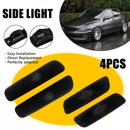 4X Smoked Lens Front &Rear Side Marker Lights Housings For 2000-2005 Lexus IS300