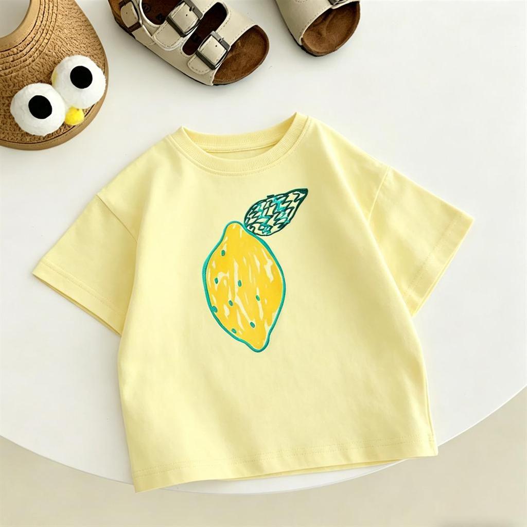 Lovely TShirt Children New Fashion Casual Clothes Printed Short-sleeved Tops Thin Round Neck Base Shirt For Baby Boys Girls