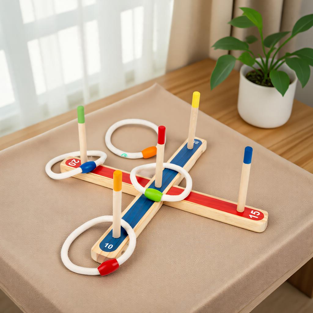 2026 Neue Montessori Lernpuzzle-Spiele Ring-Zuordnung Farbringe-Wurf Genießen der Partyzeit Spielzeug für Kinder Jungen Mädchen