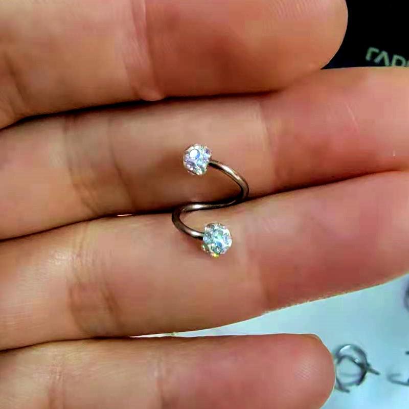 

Серьги-гвоздики из нержавеющей стали, спиральные серьги-гвоздики для пирсинга уха