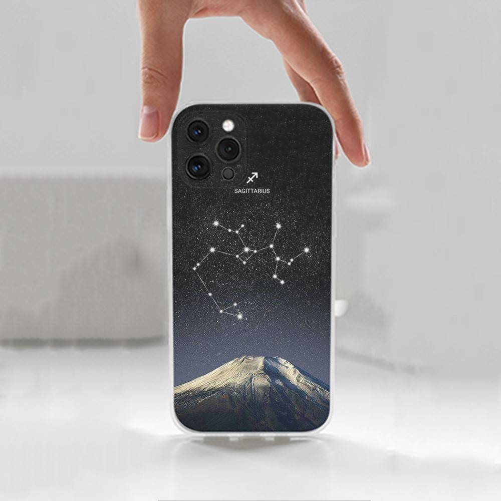 twelve Constellation Case For iPhone X,14,16,Mini,XS,SE,12,15,Pro,17,Plus,11,Max,13,XR,Transparent Soft Cover