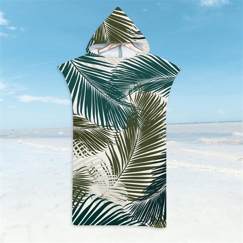 Microfiber Quick-Dry Hooded Beach Poncho Bathrobe for Adults