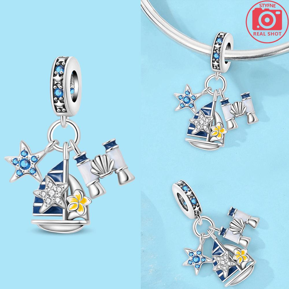 

Charms 925 Silver Retractable Passport Beads Air Balloon Ice Cream Pendant Fit Bracelets Women DIY Jewelry Gifts