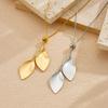 316L Stainless Steel Leaf Pendant Pull Necklace For Women Temperament Vintage Clavicle Chain Jewelry Gifts Wholesale