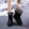 Fashion 2024 New Women Outdoor Comfortable Round Toe Boots Women Casual Winter Plush Fleece for Warmth Flat Snow Boots Shoes for Women