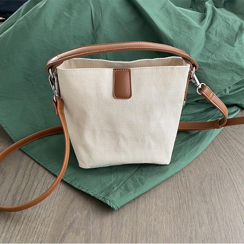 IELGY Ladies Bucket Messenger Bag Simple Atmospheric Canvas