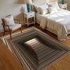 Alfombra Ilusión de Túnel Rayado 3D Habitación Infantil Felpudo Pran Antideslizante Fácil de Limpiar Alfombra Decorativa Divertida para Sala de Estar Dormitorio Apta para Mascotas