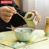 Zestaw Japońskiej Matchy 4/7 Szt. z Wypukłą Ceramiczną Miseczką, Bambusową Ubijaczką Matcha i Łyżeczką do Herbaty do Samodzielnego Robienia Herbaty, Akcesoria