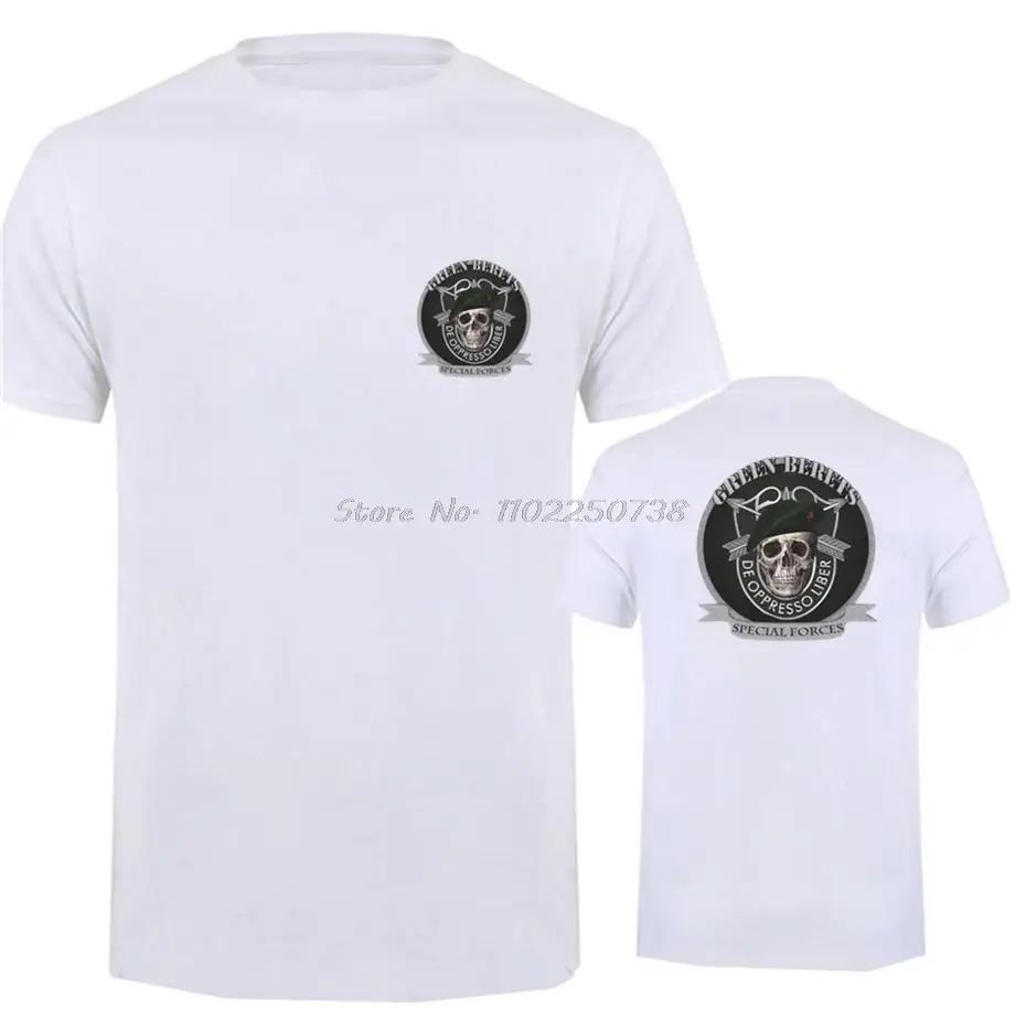 

Футболка «Зеленый берет» спецназа армии США, летняя хлопковая с круглым вырезом и коротким рукавом, мужская, новая, оверсайз, уличная одежда 4XL