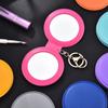 Makeup Mirror Pu Small Round Keychain Double-Sided Folding Mirror Furry Ball Mirror Pendant Gifts Travel Accessories