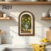 Rustic Tulip Wall Signs Pastoral Wooden Sign, Decorative Tabletop Display Pieces, Retro Style Art French Arched Pendant for Farmhouse Bedroom