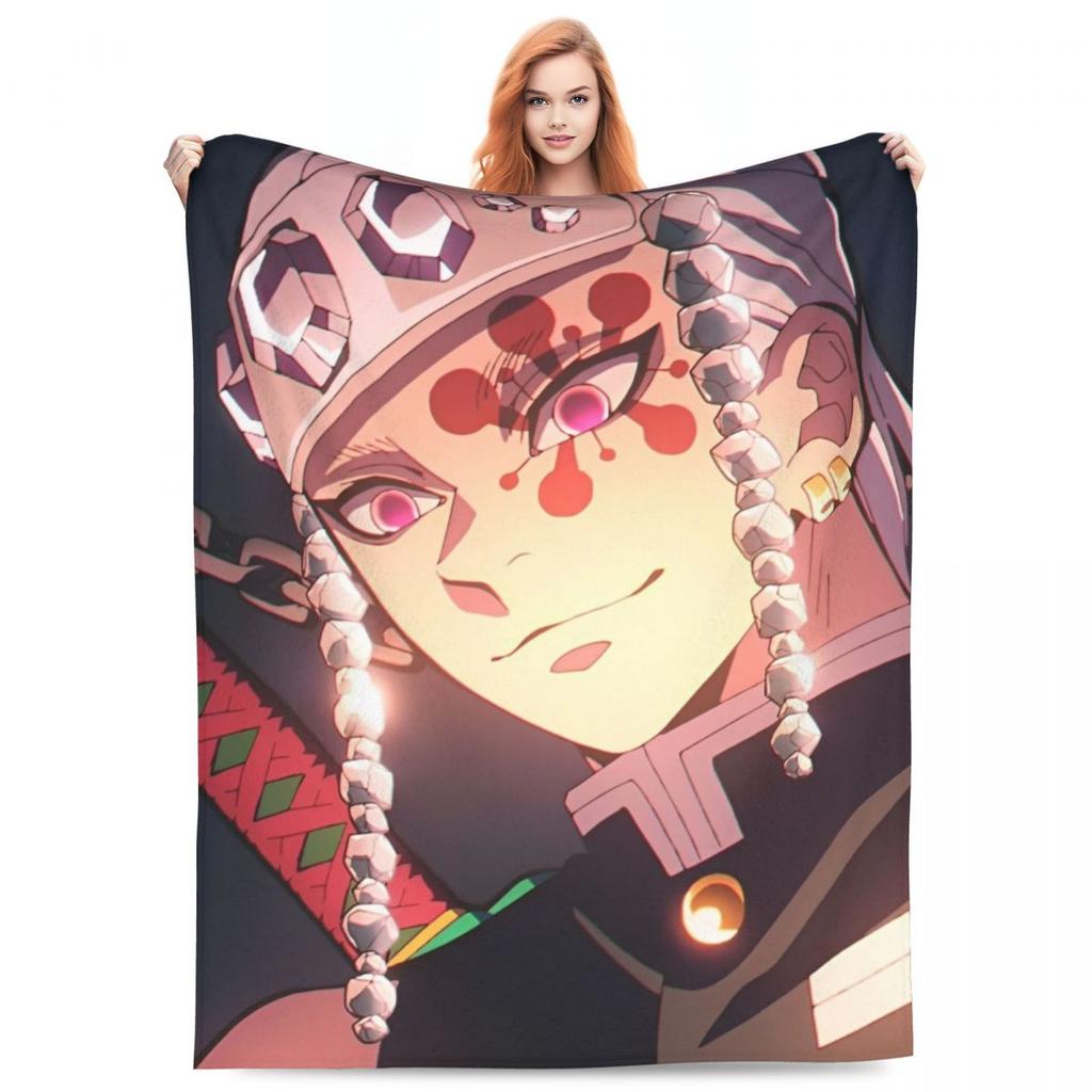 Zvukový pilíř Tengen Uzui Flanelová deka Anime Demon Slayer Vlastní přehoz na postel pohovku gauč 150*125cm Přikrývka