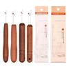 Pack of 4 Crosses Stitching Seam Ripper Featuring Wood Handle for Thread Removal and Comfortable Ergonomic Grip