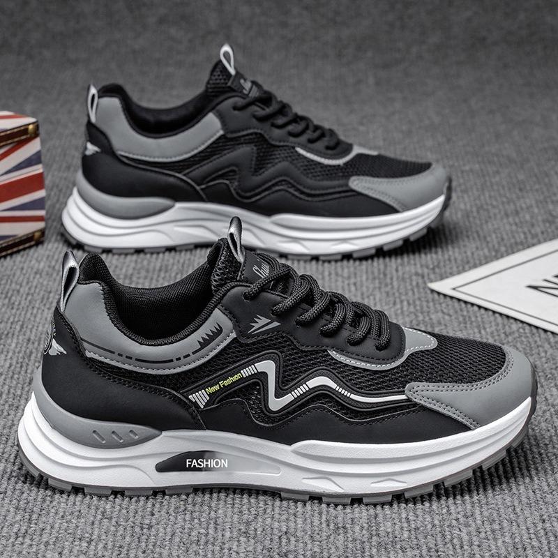 Spring and Summer Men's Sports Single Shoes Breathable Trend Versatile Youth Hollow Mesh Shoes Casual Soft Sole Non-slip