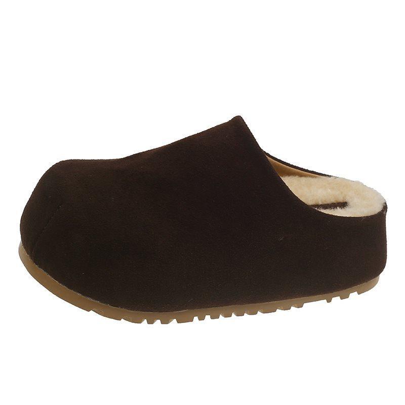 

Mao Mao shoes 2025 platform shoes Boken bag head matte fat head wearing shoes cotton drag women s new bread autumn and winter half drag 40