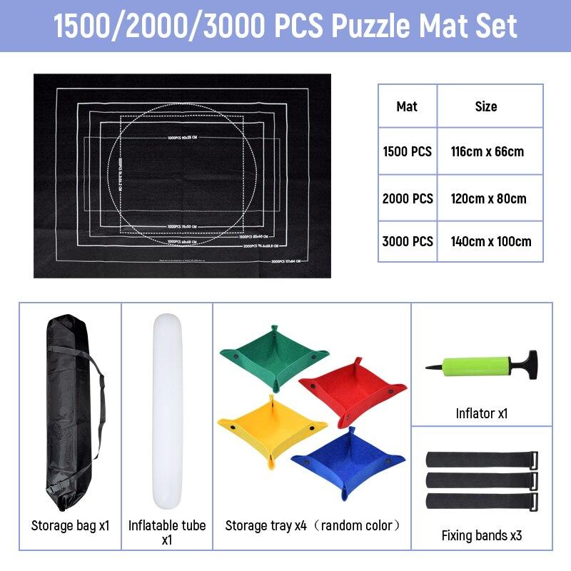 Accessoire Puzzle Rangement Becko Tapis Puzzle 3000 Pièces Enroulable | Feutre Antidérapant Sac Rangement Pompe Incluse Becko Tapis 3000 Pièces