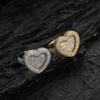 Love Ring, European and American Hip-hop Copper Inlaid Zircon, Women's Personality Popular Ring, Heart Ring.
