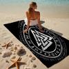 proof beach towel with a Valknut pattern - soft,absorbent,quick-drying,machine washable - perfect for swimming,camping,bathing