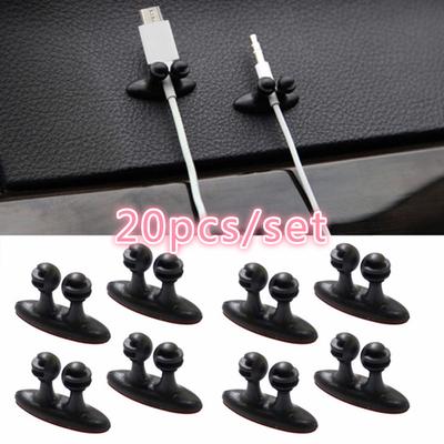 Cable Clip Car Wire Cord Cable Holder Organizer Drop Adhesive Tie Clip 20pcs