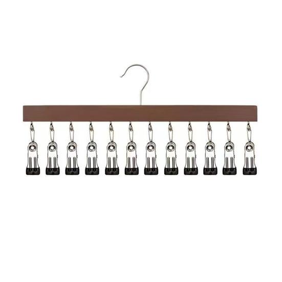 Schrank Hosenbügel mit 12 Klemmen Platzsparend Schrank Organizer Spurloser Metall-Klipsbügel für Yogahosen Leggings Jeans Röcke