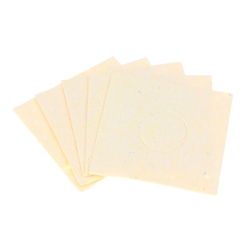 5Pcs 6*6Cm Soldering Yellow Clean Sponge Solder Tip Cleaning Sponges Cleaner Pads Desoldering Soldering Iron Accessories