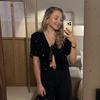 Bow Tie Lace Up Sequin Top Women's Short Sleeved V-neck Shirt Sweet Solid Color Blouses 2025 Spring and Summer Fashion