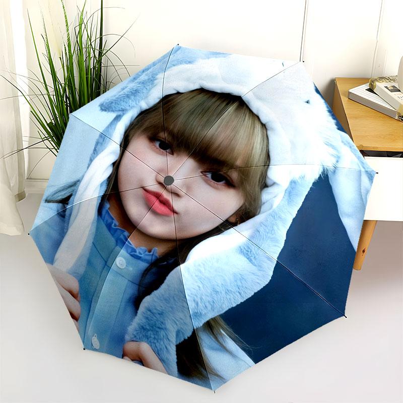 LISA, automatic folding umbrella, portable and foldable design, 8 ribs, a Christmas or birthday gift.