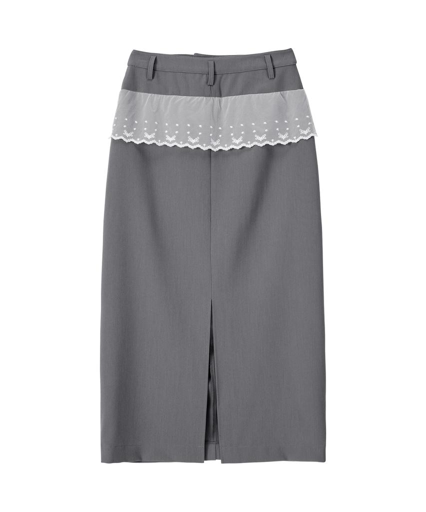 Biteoseljeu Ada Lace Long Skirt - Grey