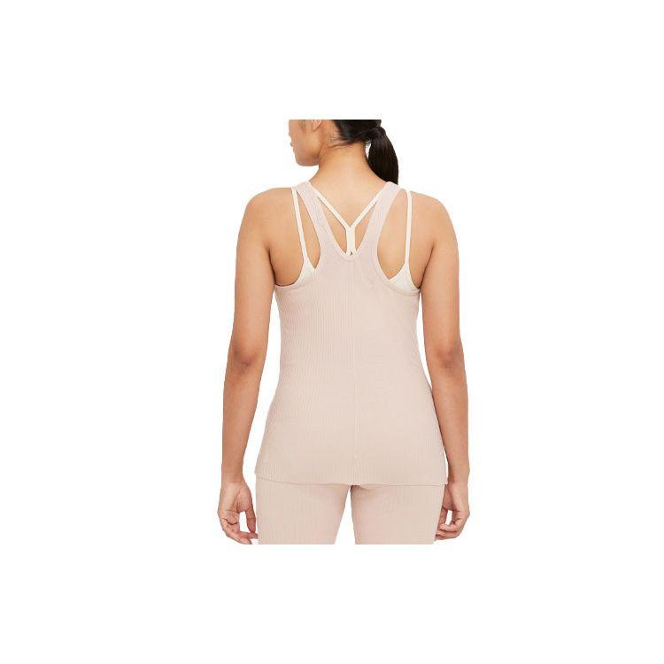 Nike Yoga Solid Casual Sports Ribbed Tank Top Women Tops Soft-Orange DA0805-207