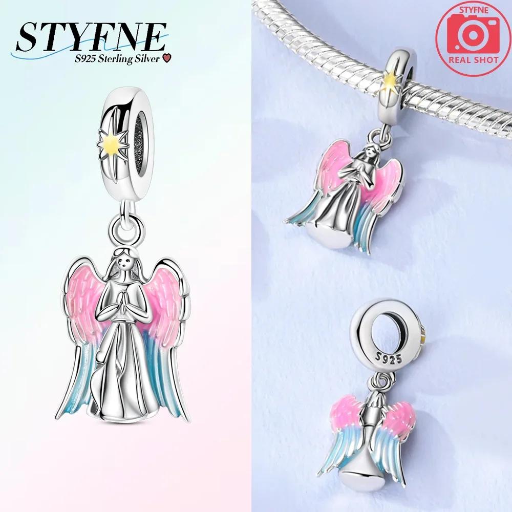 Copper Original Colored Feathered Wings Pink Angelic Endless Beads Fit Bracelet Women Diy Fine Beautiful Gift Accessory