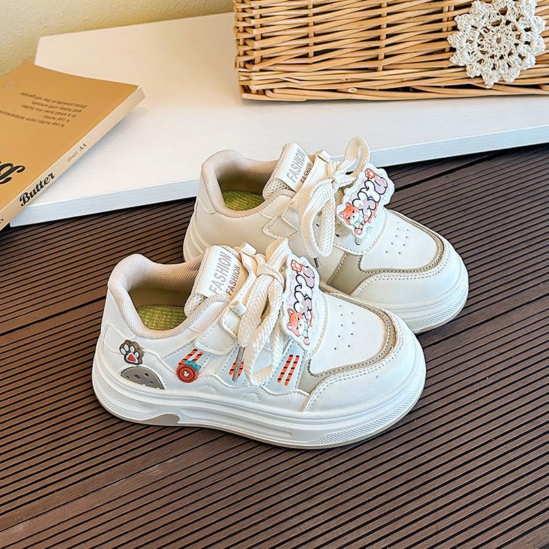 Spring Girls White Board Shoes Princess Low Top Casual Versatile Non Slip Sneakers size 26 хаки