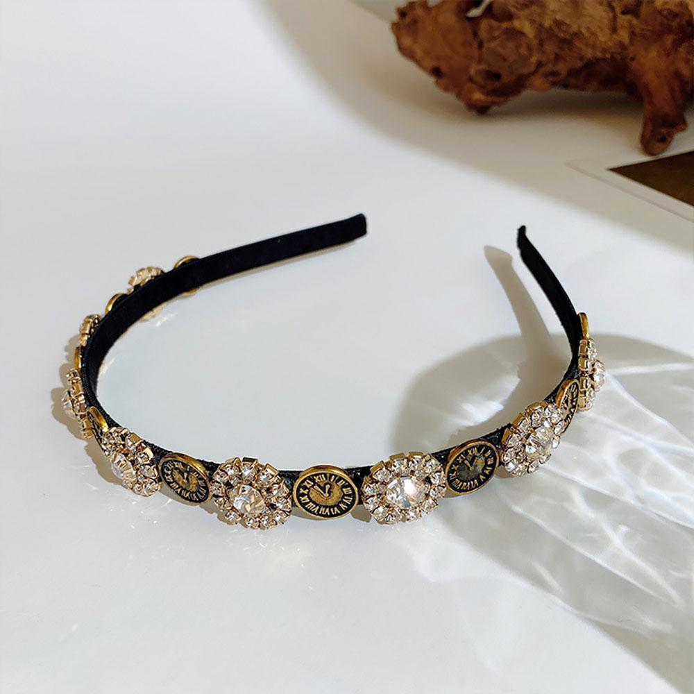Fashion Rhinestone Retro Hair Accessories Headdress Korean Hair Hoop Headwear Headband Hair Band