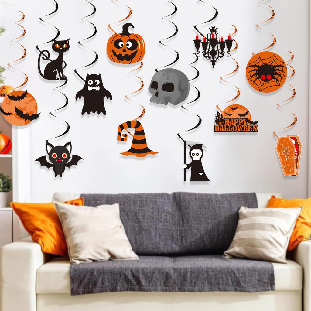 Halloween Themed Party Spiral, Ghost Festival Pumpkin Ghost Decoration Pvc Spiral Charm