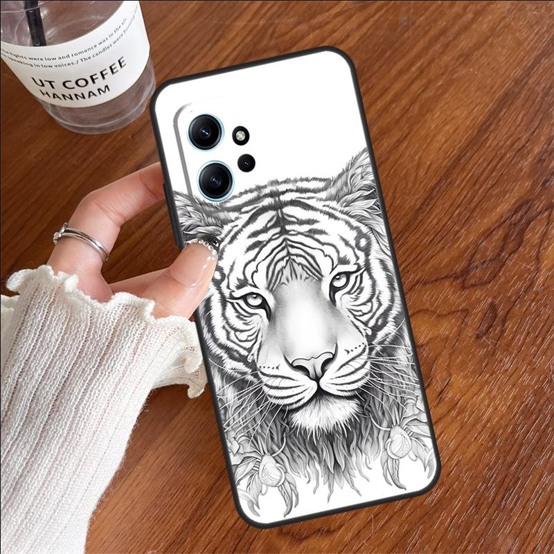 

Tiger Sketch Art Case For Xiaomi Redmi 12C 13C 14C 10C Redmi Note 13 Pro 14 12 11 9 10 9S 10S 11S 12S Cover For Redmi 9C