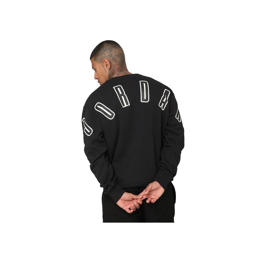 Jordan Printed Fleece Crew Neck Casual Sweatshirt Men Tops Black FB7020-010