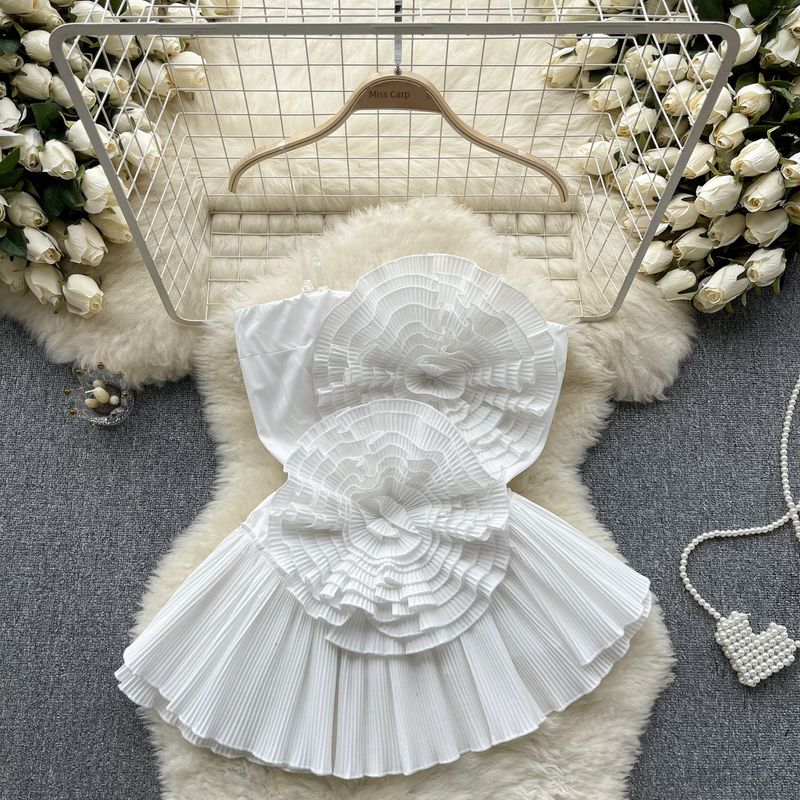 

Niche Heavy-Duty Slim-Fit Ruffle Tube Top White All yards