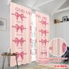 2pcs 2D flat printing Party Window Curtains GOD SAYS YOU ARE PRECIOUS BEAUTIFUL ENOUGH 100% Polyester Without Electricity Family