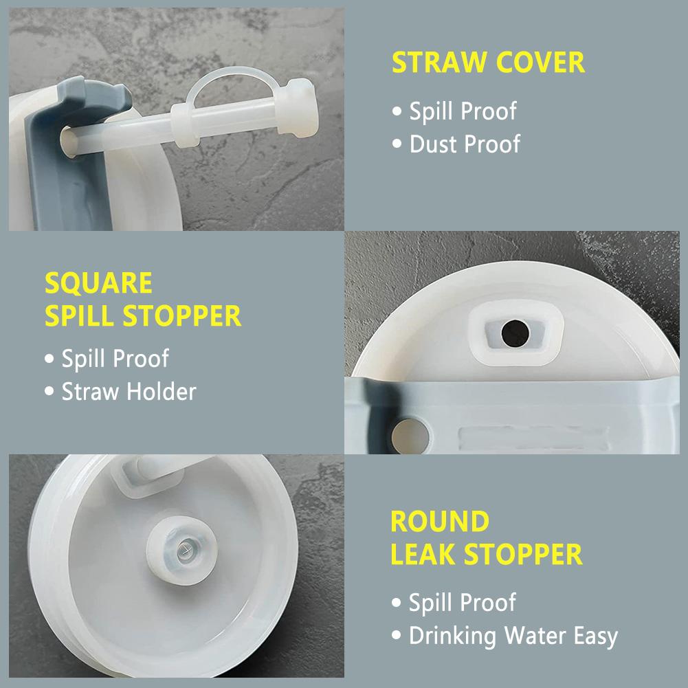 6pcs Silicone Spill Stopper For 30oz/40oz Tumblers Universal Anti-Splash Straw Cover For Tumblers Straw