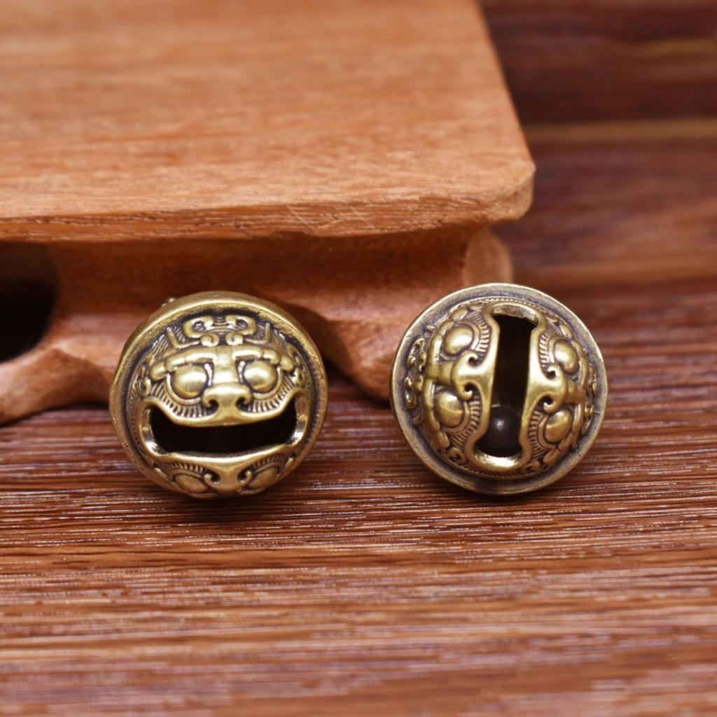 Brass Bell Pendant, Taotie Design, Creative Brass Collar,Retro Pet Accessory.