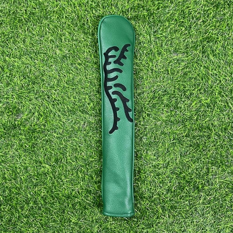 Line Pattern PU Leather Alignment Stick Headcover Golf Alignment Stick Cover Case Holder Golf Club Protector Enduring