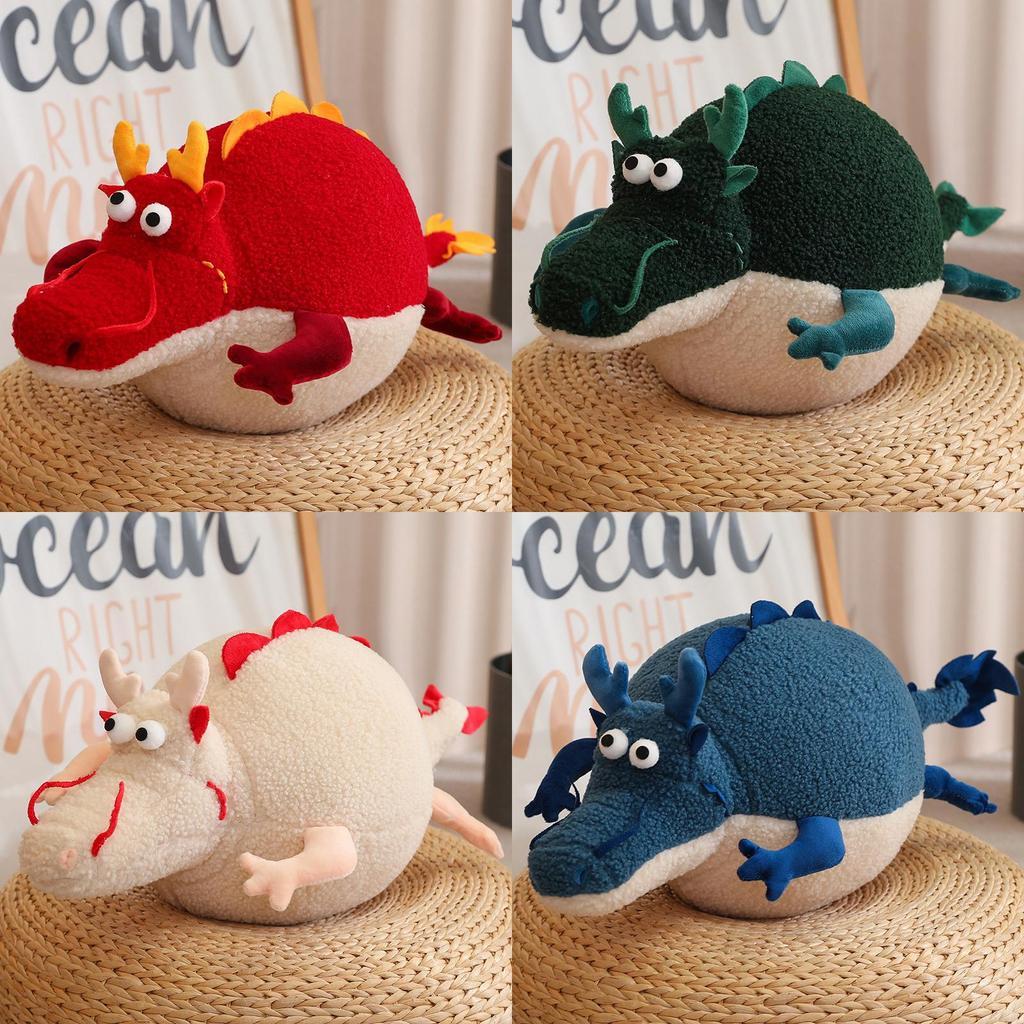 Cute Round Dragon Plush Toy Cartoon Dragon Stuffed Animal Soft And Huggable Dragon Doll For Home Decor 60cm/0.5kg