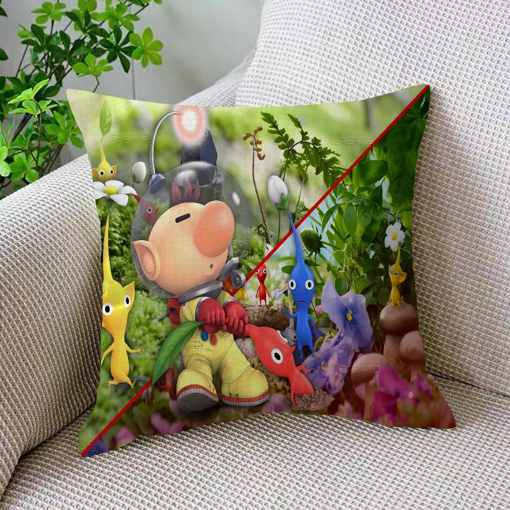 Pikmin Spel Anime Kudde Anime Kudde Soffa Säng Huvudkudde Överdrag Kuddfodral 45x45 Cm Mode
