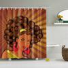 Cortinas de ducha de baño con diseño artístico de Graffiti para mujer, chica negra Afro americana, poliéster impermeable con ganchos