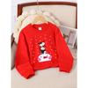 Girls Soft Crewneck SweatshirtCute Penguins On Snowman Winter Print with Cute Creative Print, Casual All-Match for Fall Winter, Ideal Holiday Present