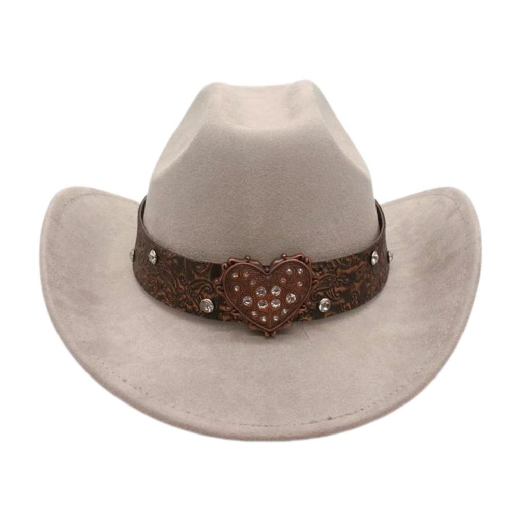 Premium Sense One-Word Top Suede Top Hat Jazz Hat New Love Diamond-Encrusted Western Cowboy Hat