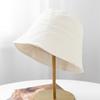 Plaid simple versatile basin hat women's spring and autumn new plain face covering bucket hat summer sun protection bucket hat