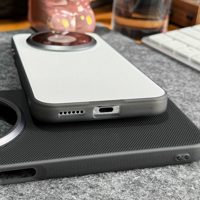 White Granule Leather Matte Case For Huawei Mate 80 Pro Max 80 RS Metal Camera Lens Ring Slim Heat Dissipation Shockproof Cover